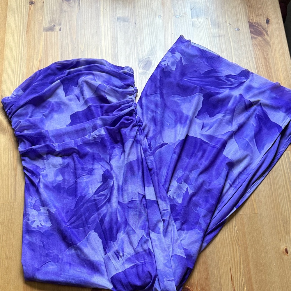 SHEIN Purple Strapless Dress